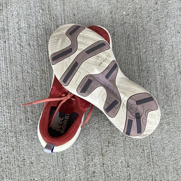 SOREL Explorer Blitz Stride Lace Sneaker sz 7.5 Pink Coral Orange - Picture 5 of 5